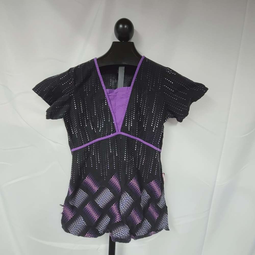 Scrub Works Black Purple Scrub Top XS